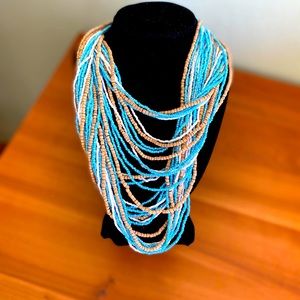 Multistrand seed bead necklace